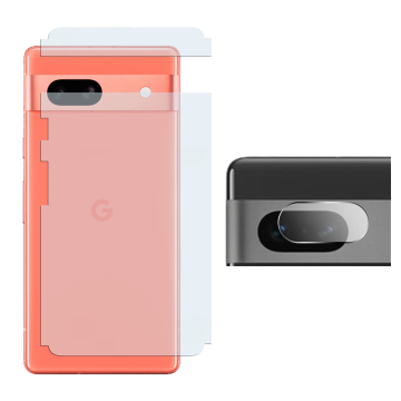 Google Pixel 7A Rear Combo: Carbon Fiber Skin + Camera Lens Protector - Image 2