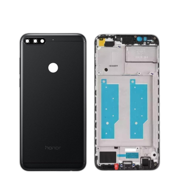 Honor 7c Housing Middle Frame With Side Button and Camera Lens Complete Body Casing Replacement For 7c - Black - Image 2