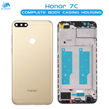 Honor 7c Housing Middle Frame With Side Button and Camera Lens Complete Body Casing Replacement For 7c - Golden - Image 2