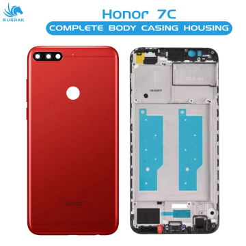 Honor 7c Housing Middle Frame With Side Button and Camera Lens Complete Body Casing Replacement For 7c - Red - Image 2
