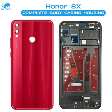 Honor 8x Housing Middle Frame With Side Button and Camera Lens Complete Body Casing Replacement For 8x - Red - Image 2