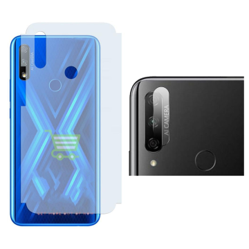 Honor 9X Rear Combo: Carbon Fiber Skin + Camera Lens Protector - Image 2