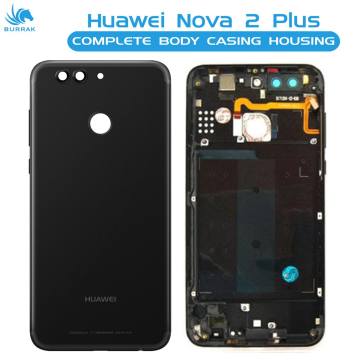 Huawei Nova 2 Plus Housing Middle Frame With Side Button and Camera Lens Complete Body Casing Replacement For Nova 2 Plus - Black - Image 2