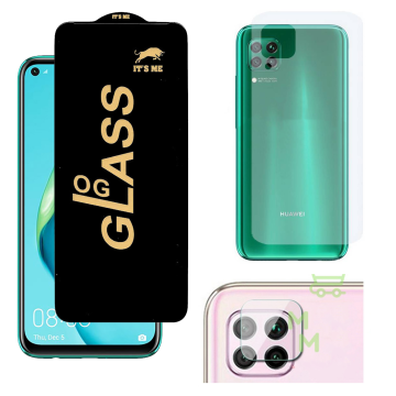 Huawei Nova 7i 3-in-1 Kit: OG Glass + Carbon Back Camera Protector - Image 2