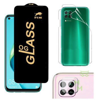 Huawei Nova 7i 360¬∞ Clear Kit: OG Glass + Back Jelly Camera Guard - Image 2