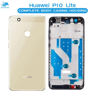 Huawei P10 Lite Housing Middle Frame With Side Button and Camera Lens Complete Body Casing Replacement For P10 Lite - Golden - Image 2
