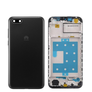 Huawei Y5 Prime 2018 Housing Middle Frame With Side Button and Camera Lens Complete Body Casing Replacement For Y5 Prime 2018 - Black - Image 2
