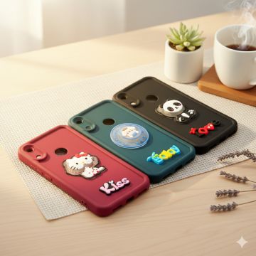 Huawei Y6 2019 Soft Cute Kitty Blinking Lights Mobile Cover - Image 2