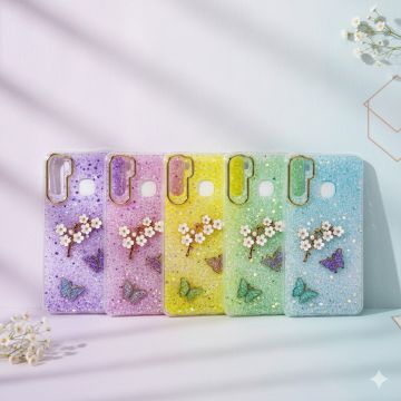 Huawei Y6S Butterfly Glitter Fancy Mobile Cover