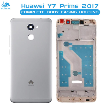 Huawei Y7 Prime 2017 Housing Middle Frame With Side Button and Camera Lens Complete Body Casing Replacement For Y7 Prime 2017 - Silver - Image 2
