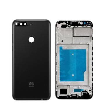 Huawei Y7 Prime 2018 Housing Middle Frame With Side Button and Camera Lens Complete Body Casing Replacement For Y7 Prime 2018 - Black - Image 2