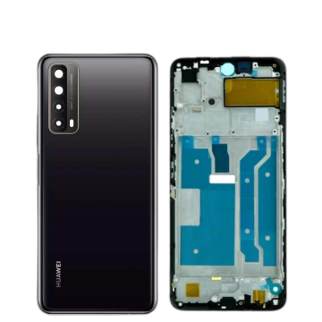 Huawei Y7a Housing Middle Frame With Side Button and Camera Lens Complete Body Casing Replacement For Y7a - Black - Image 2