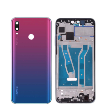Huawei Y9 2019 Housing Middle Frame With Side Button and Camera Lens Complete Body Casing Replacement For Y9 2019 - Purple - Image 2