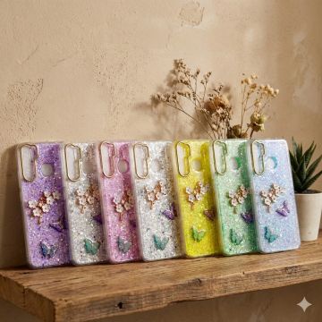 Huawei Y9S Glitter Butterfly Pattern Fancy Mobile Cover - Image 2