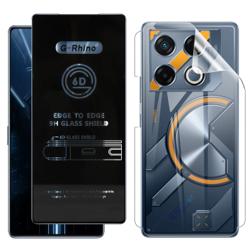 Infinix GT 20 Pro Protection Pack: OG Glass + Clear Back Jelly Film - Image 2