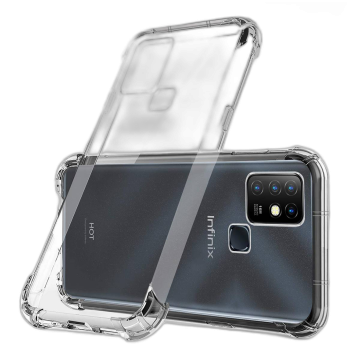 Infinix Hot 10 Back Cover Extra Bumper Anti Shock Soft Crystal Clear Case For Infinix Hot 10 - Transparent