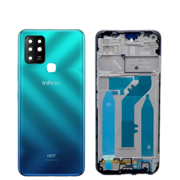 Infinix Hot 10 Housing Middle Frame With Side Button and Camera Lens Complete Body Casing Replacement For Hot 10 - Green - Image 2