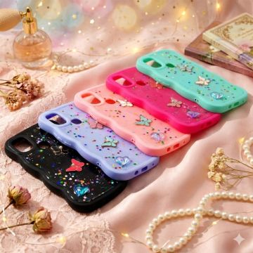 Infinix Hot 10 Play Glitter Butterfly Mobile Cover