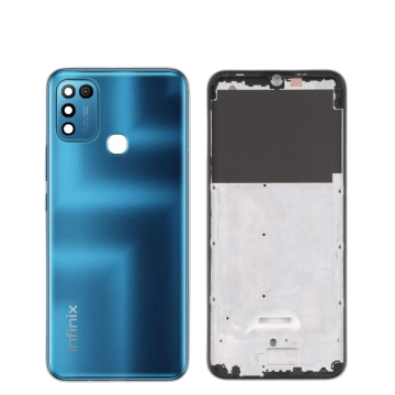 Infinix Hot 10 Play Housing Middle Frame With Side Button and Camera Lens Complete Body Casing Replacement For Hot 10 Play - Blue - Image 2