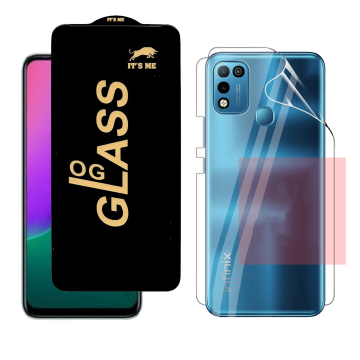 Infinix Hot 10 Play Protection Pack: OG Glass + Clear Back Jelly Film - Image 2