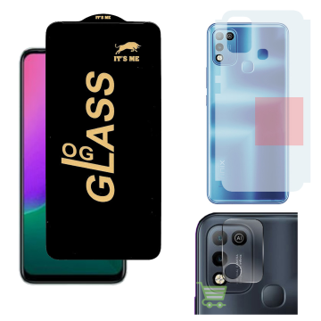 Infinix Hot 10 Play Ultimate Bundle: OG Glass + Carbon Back Camera Lens - Image 2