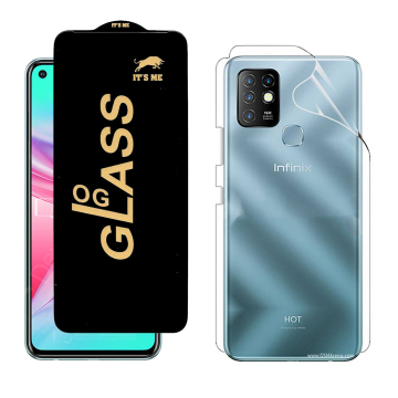 Infinix Hot 10 Protection Pack: OG Glass + Clear Back Jelly Film - Image 2