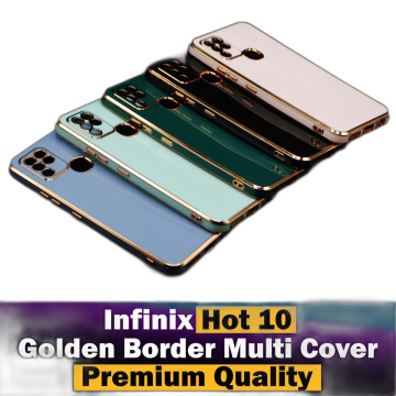 Infinix Hot 10 Soft Multi Golden Border Camera Protection Cover - Image 2