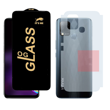 Infinix Hot 10s Combo: OG Glass Screen Protector + Carbon Back Skin - Image 2