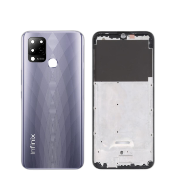 Infinix Hot 10s Housing Middle Frame With Side Button and Camera Lens Complete Body Casing Replacement For Hot 10s - Purple - Image 2