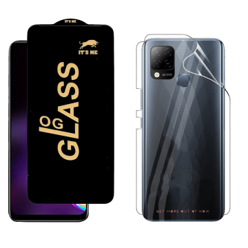 Infinix Hot 10s Protection Pack: OG Glass + Clear Back Jelly Film - Image 2