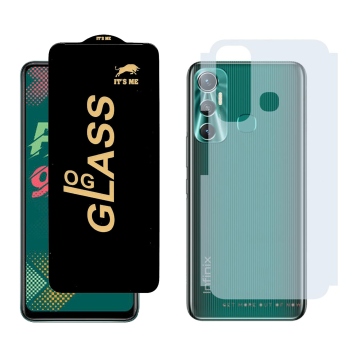 Infinix Hot 11 Combo: OG Glass Screen Protector + Carbon Back Skin - Image 2