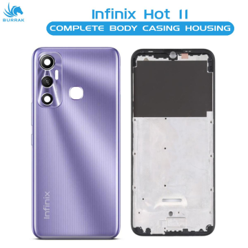Infinix Hot 11 Housing Middle Frame With Side Button and Camera Lens Complete Body Casing Replacement For Hot 11 - Purple - Image 2