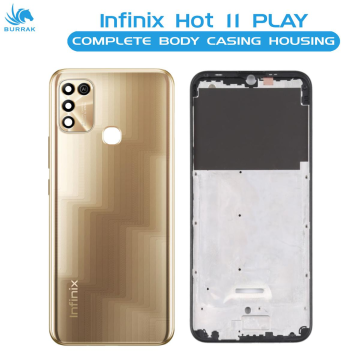Infinix Hot 11 Play Housing Middle Frame With Side Button and Camera Lens Complete Body Casing Replacement For Hot 11 Play - Golden - Image 2