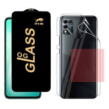 Infinix Hot 11 Play Protection Pack: OG Glass + Clear Back Jelly Film - Image 2