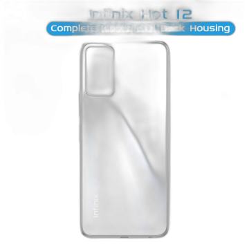 Infinix Hot 12 Housing Middle Frame With Side Button and Camera Lens Body Casing Replacement For Hot 12 - White - Image 2