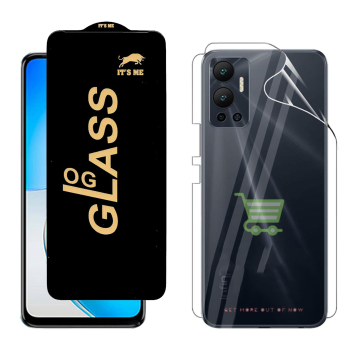 Infinix Hot 12 Protection Pack: OG Glass + Clear Back Jelly Film - Image 2