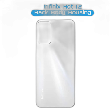 infinix Hot 12 Rear Back Body Casing Housing Replacement Battery Back Door For infinix Hot 12 - White - Image 2
