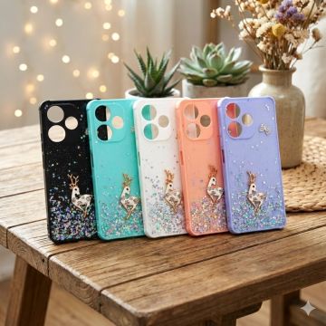 Infinix Hot 30 Glitter Flower Pattern Mobile Cover