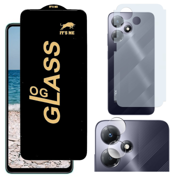 Infinix Hot 30 Play 3-in-1 Safety: OG Glass + Carbon Back Camera Lens - Image 2