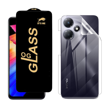 Infinix Hot 30 Play Protection Pack: OG Glass + Clear Back Jelly Film - Image 2