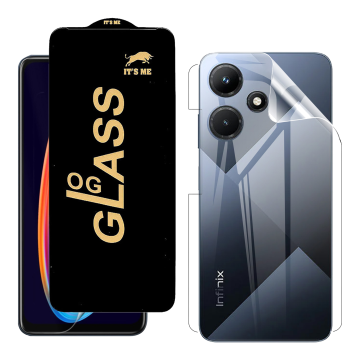 Infinix Hot 30i Protection Pack: OG Glass + Clear Back Jelly Film - Image 2