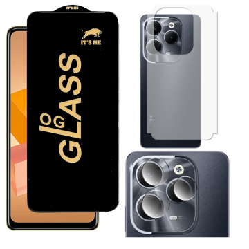 Infinix Hot 40 Pro 3-in-1 Kit: OG Glass + Carbon Back Camera Guard - Image 2