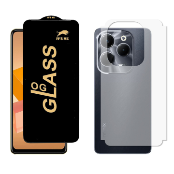 Infinix Hot 40 Pro Combo: OG Glass Screen Protector + Carbon Back Skin - Image 2