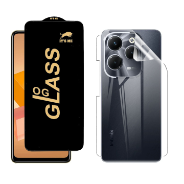Infinix Hot 40 Pro Protection Pack: OG Glass + Clear Back Jelly Film - Image 2