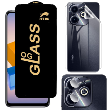 Infinix Hot 40i Clear Bundle: OG Glass + Back Jelly Camera Protector - Image 2