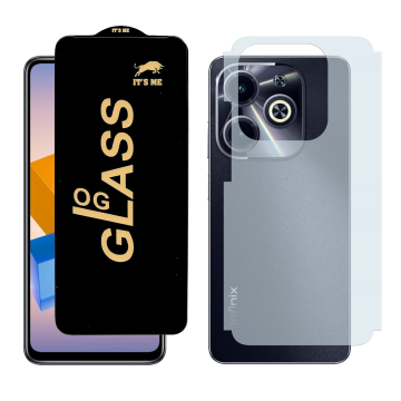 Infinix Hot 40i Combo: OG Glass Screen Protector + Carbon Back Skin - Image 2