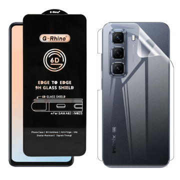 Infinix Hot 50 Protection Pack: OG Glass + Clear Back Jelly Film - Image 2