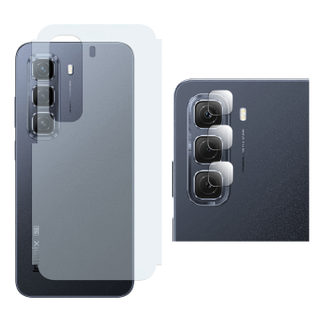 Infinix Hot 50 Rear Combo: Carbon Fiber Skin + Camera Lens Protector - Image 2