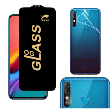 Infinix Hot 8 Clear Pack: OG Glass + Back Jelly Camera Guard - Image 2