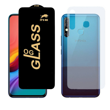 Infinix Hot 8 Combo: OG Glass Screen Protector + Carbon Back Skin - Image 2